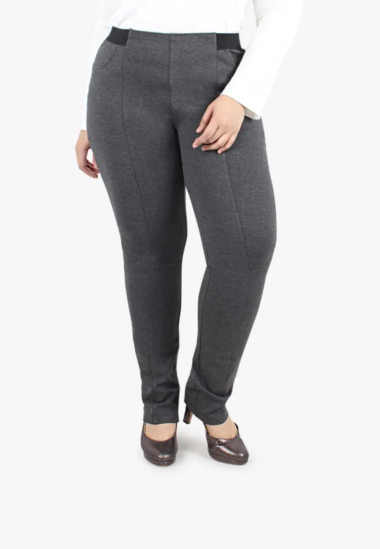 Shakira Elastic Waist Pants - Grey