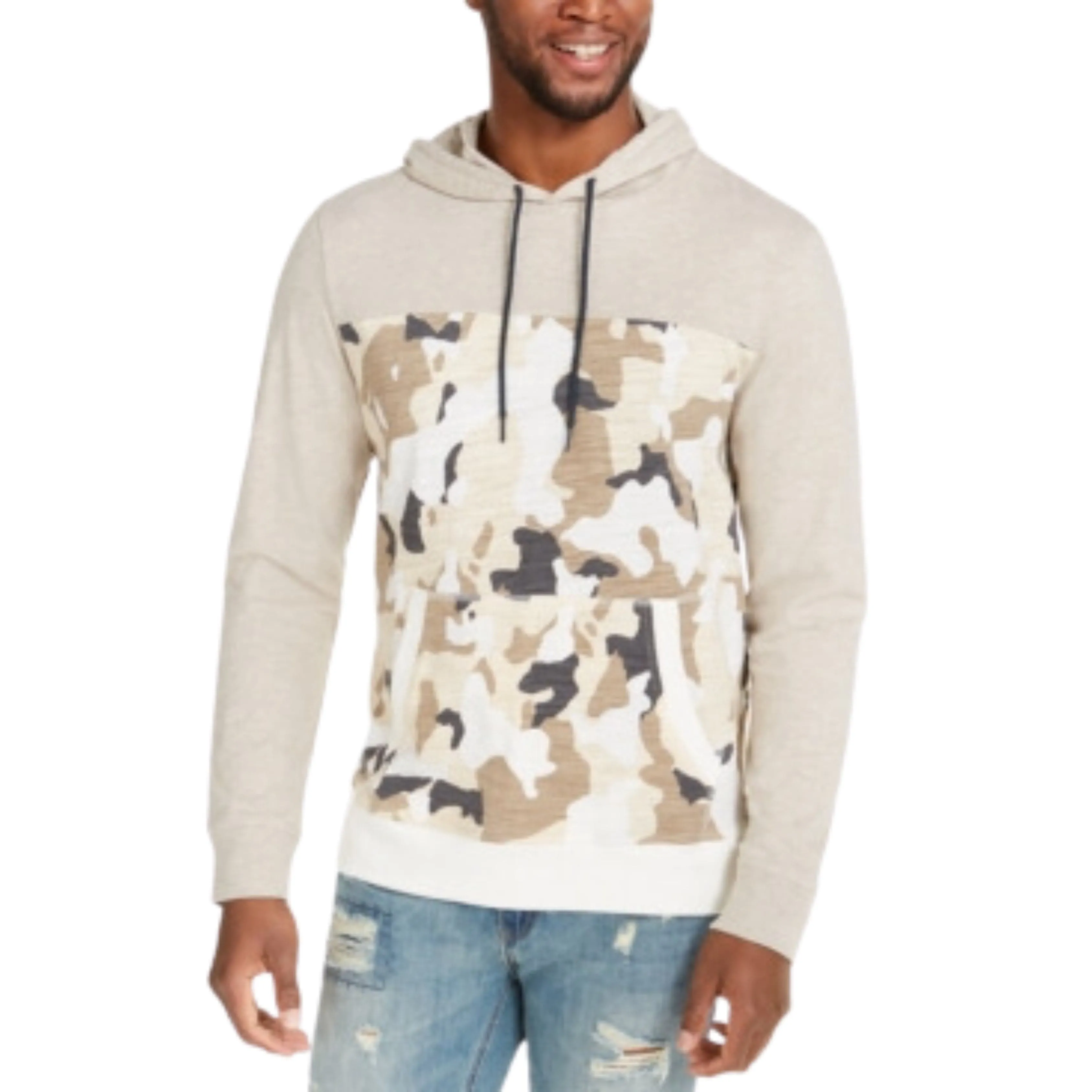 SUN STONE -  Lightweight Camouflage Crew Neck Hoodie