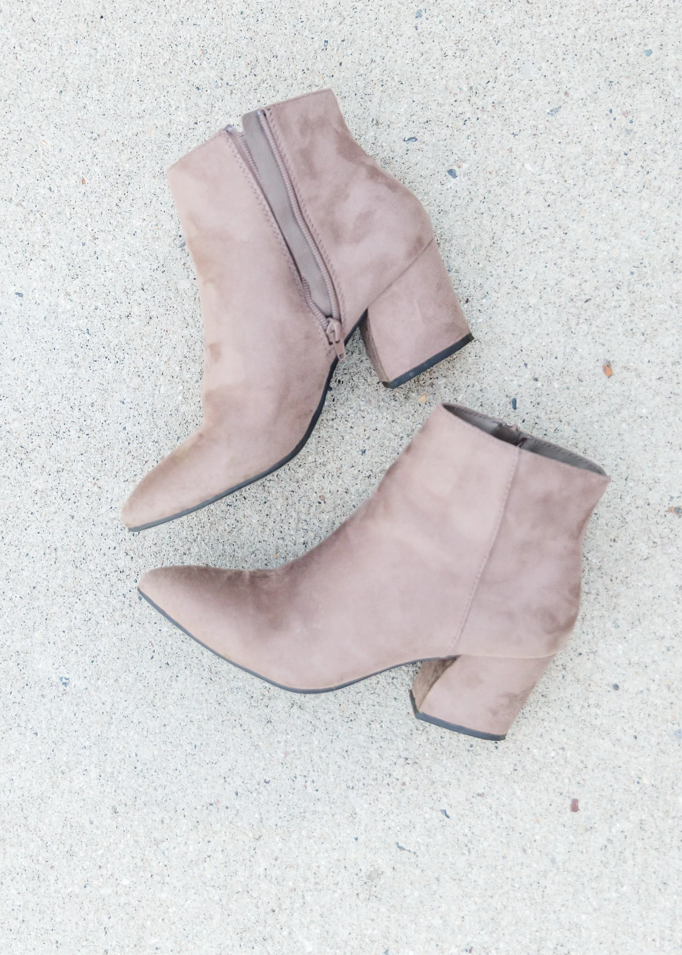 Taupe Pointed Toe Bootie - FINAL SALE