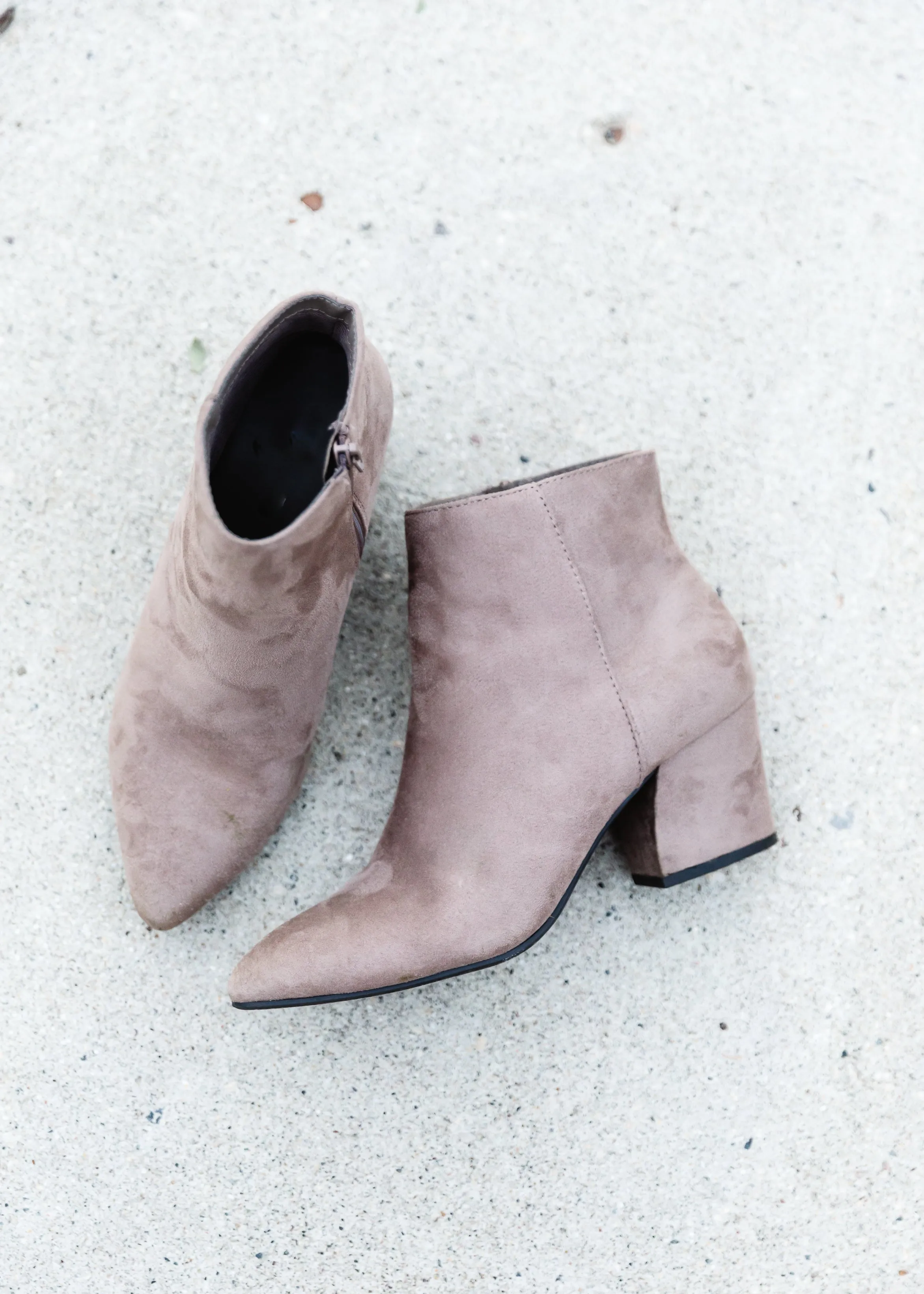 Taupe Pointed Toe Bootie - FINAL SALE