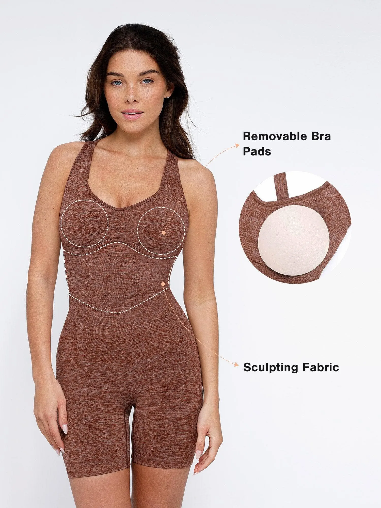 The Shapewear Romper Seamless Sport Crossback