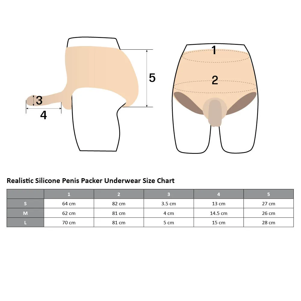 Ultra-Realistic Silicone Penis Packer Underwear - Small