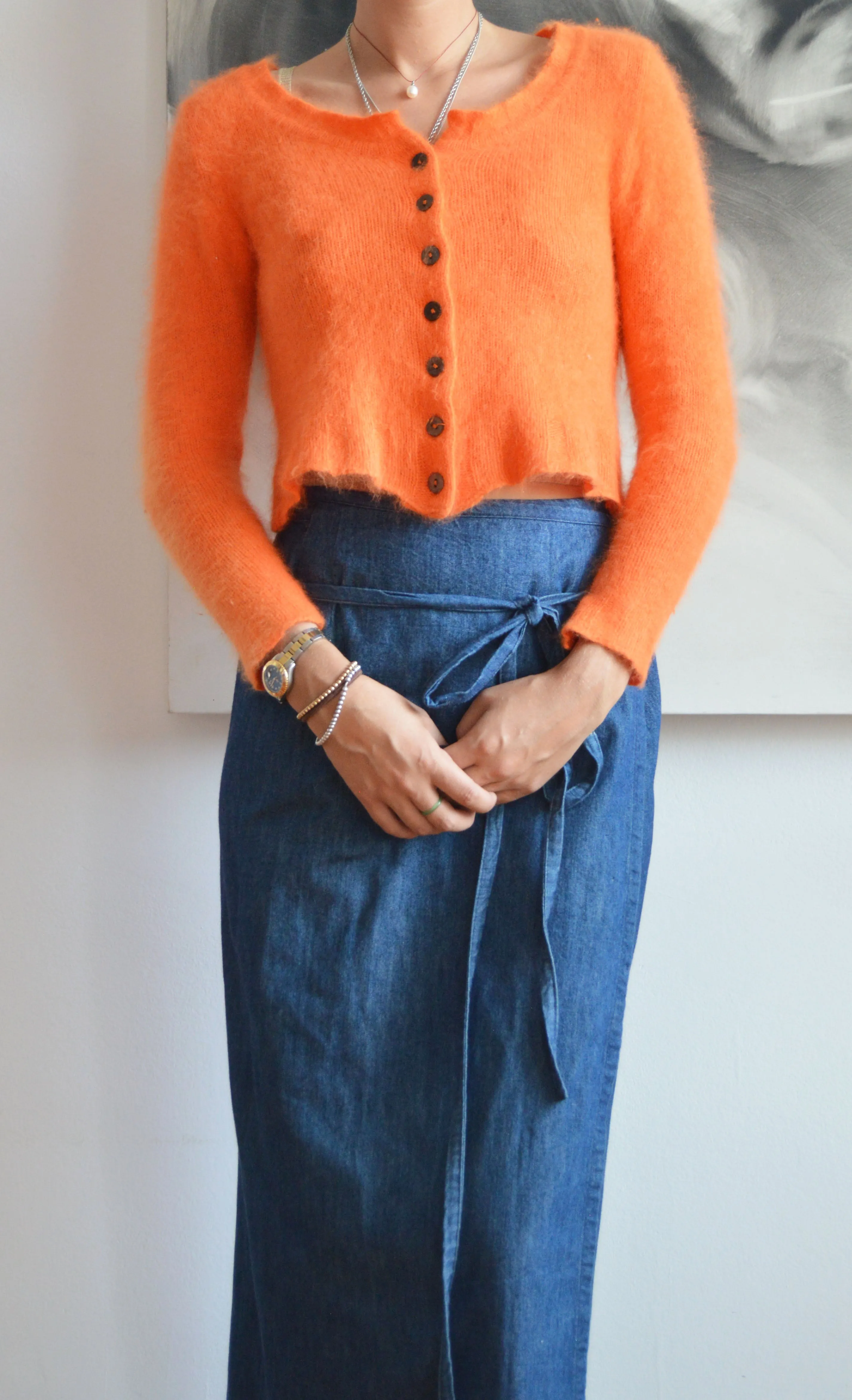 Vintage Dries Van Noten Orange Cardigan