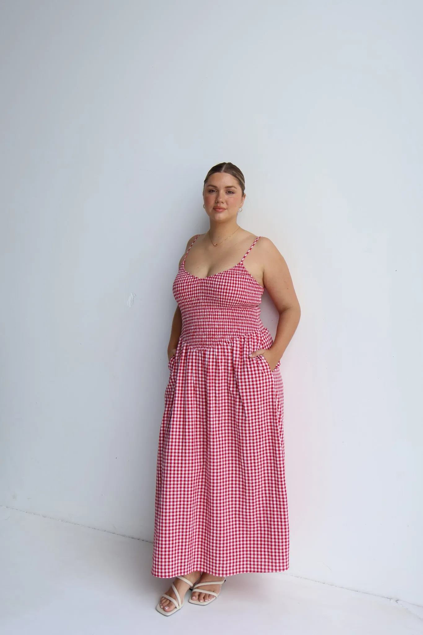 YARA DRESS RED GINGHAM