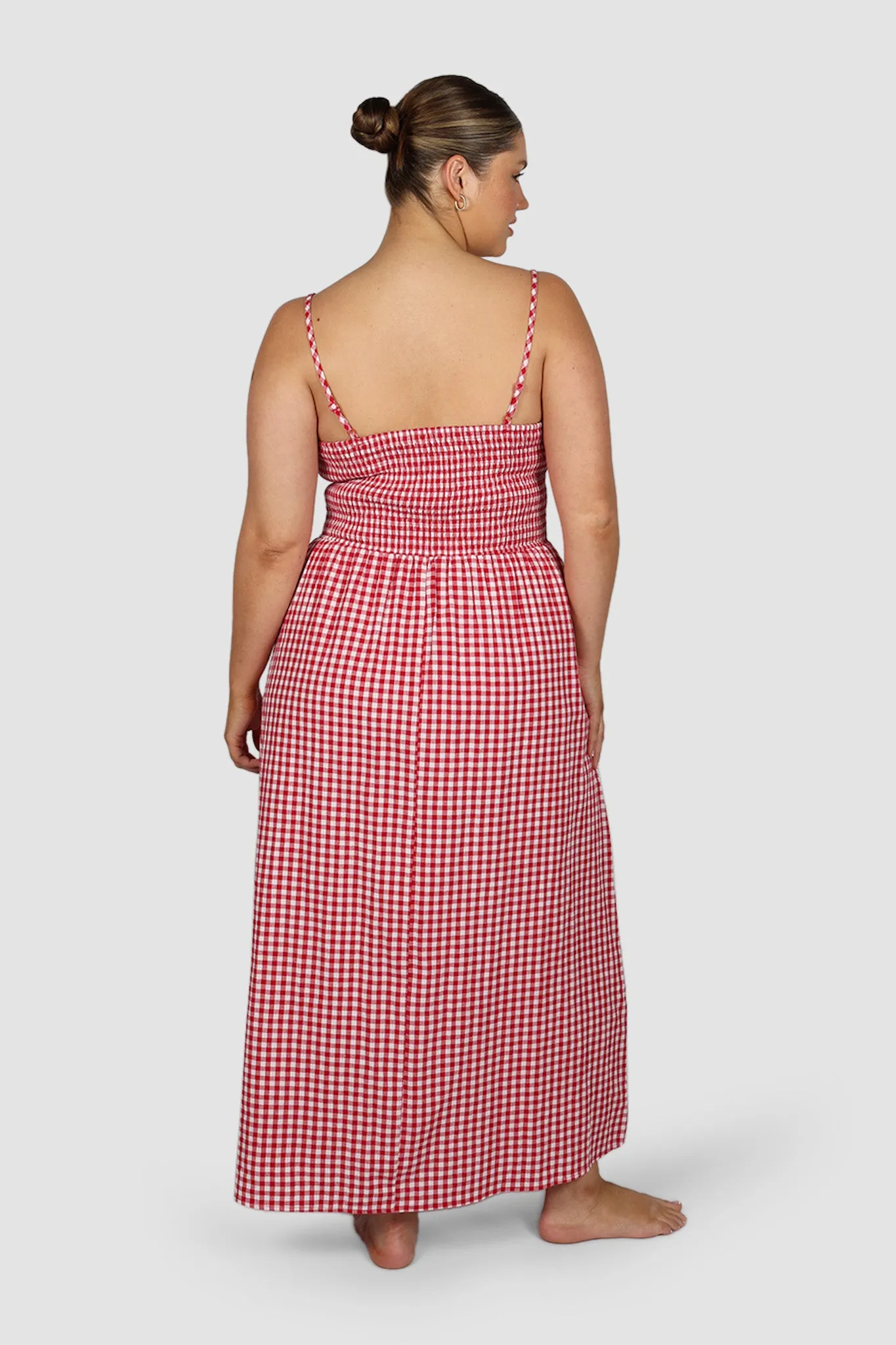 YARA DRESS RED GINGHAM