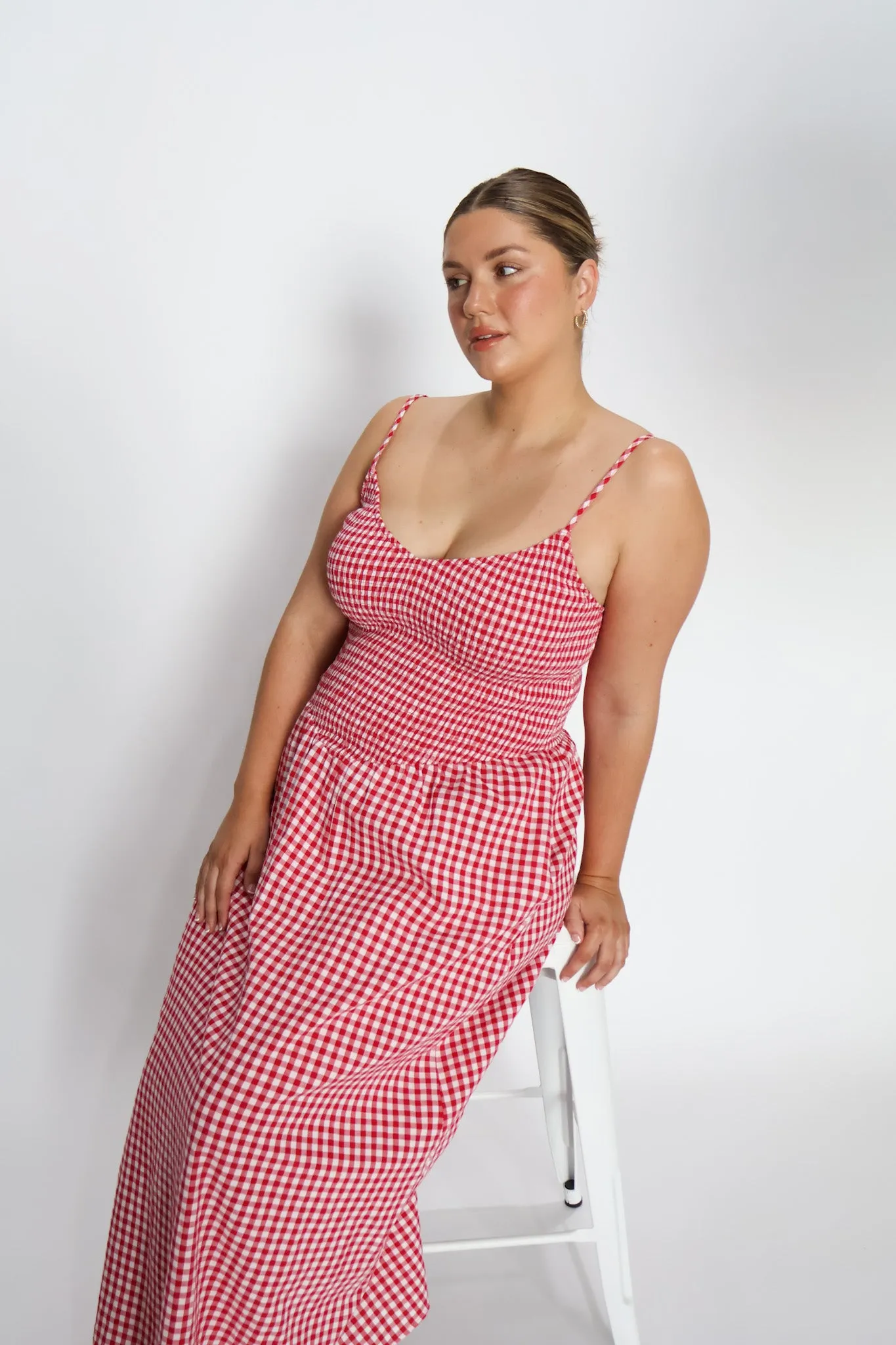 YARA DRESS RED GINGHAM